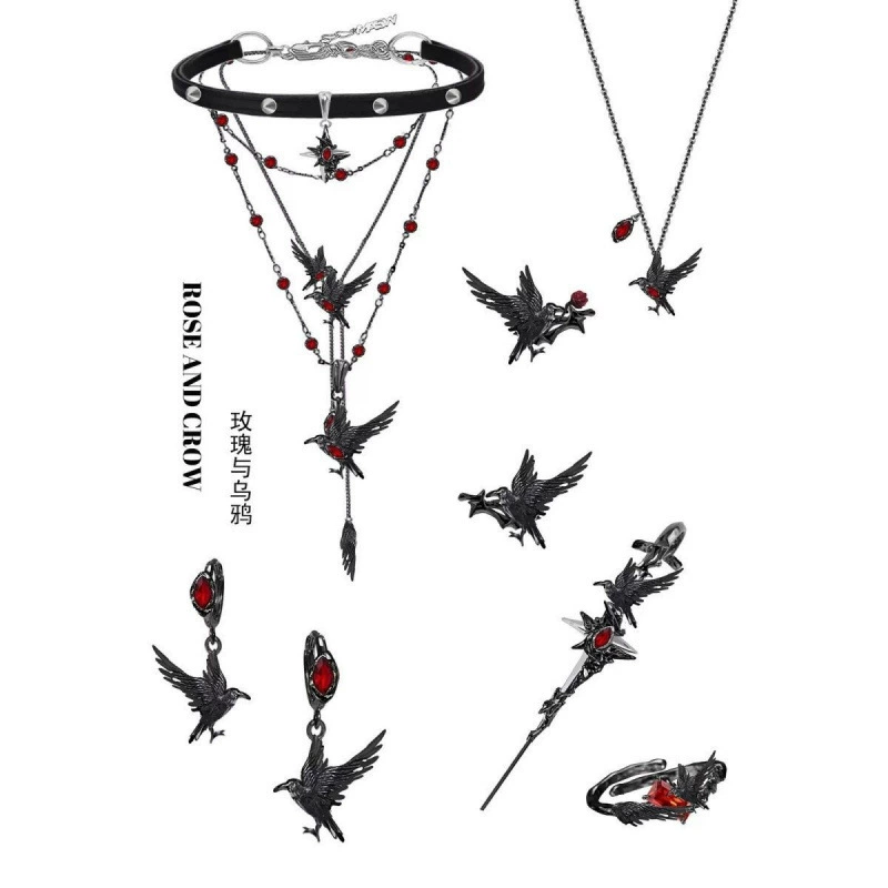 Серьги в стиле Thorn Series Light Luxury Dark Crow — цепочка украшение, сладкие и крутые одноразовые серьги, персонализированные серьги