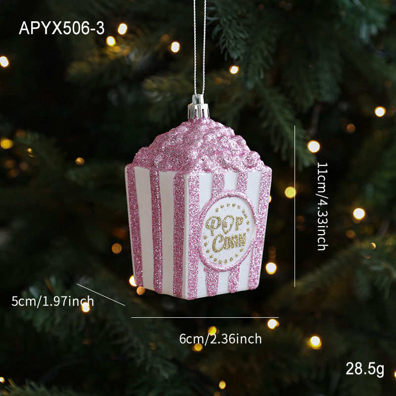 先行販売 ピンクのプラスチック製ペンダント 粉彩風漫画風クリスマスペンダント インスタ映え 立体クリスマスツリー ショーウィンドウデコレーション|undefined