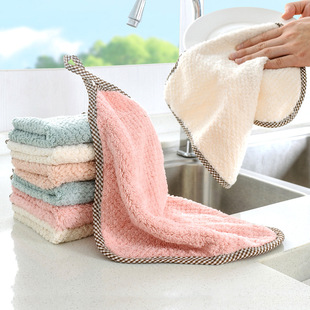 Pineapple Pattern Double-Sided Absorbent Rag Thickeneded Towel Small Square Towel Hanging Hand Towel Kitchen Dishcloth Dish Towel
