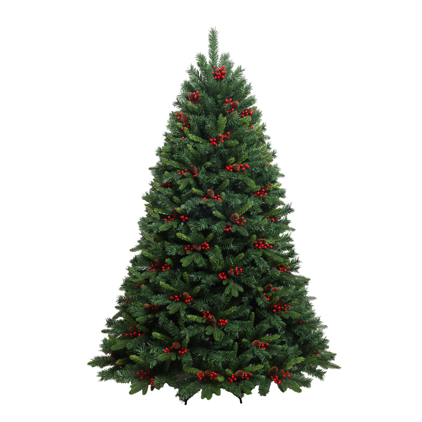 Decoración de Navidad de pino rojo PE aguja de pino mezcla desplegada automáticamente plegable árbol de Navidad luminoso fábrica directa