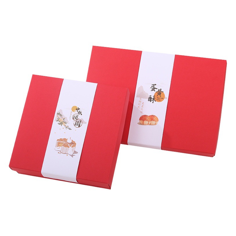 Venta al por mayor yema de huevo blanca larga crujiente cintura sello decorativo pastel de Luna caja de embalaje borde de soporte sobre de papel doble sello de papel adhesivo