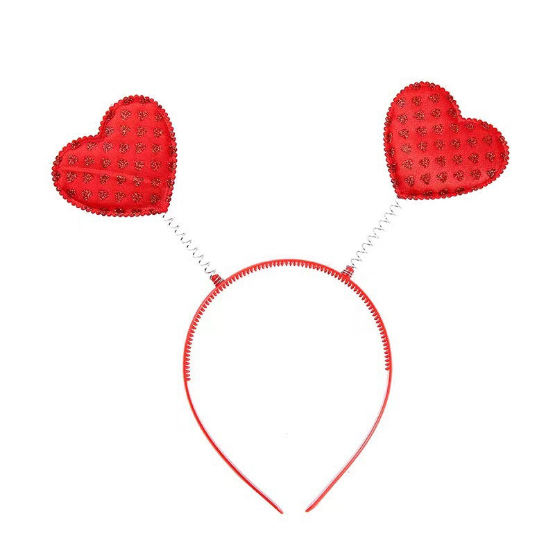 Europa y América ins Internet celebridad moda diadema Día de San Valentín rojo lentejuelas seda encantadora diadema fiesta cumpleaños sombrero accesorios para el cabello