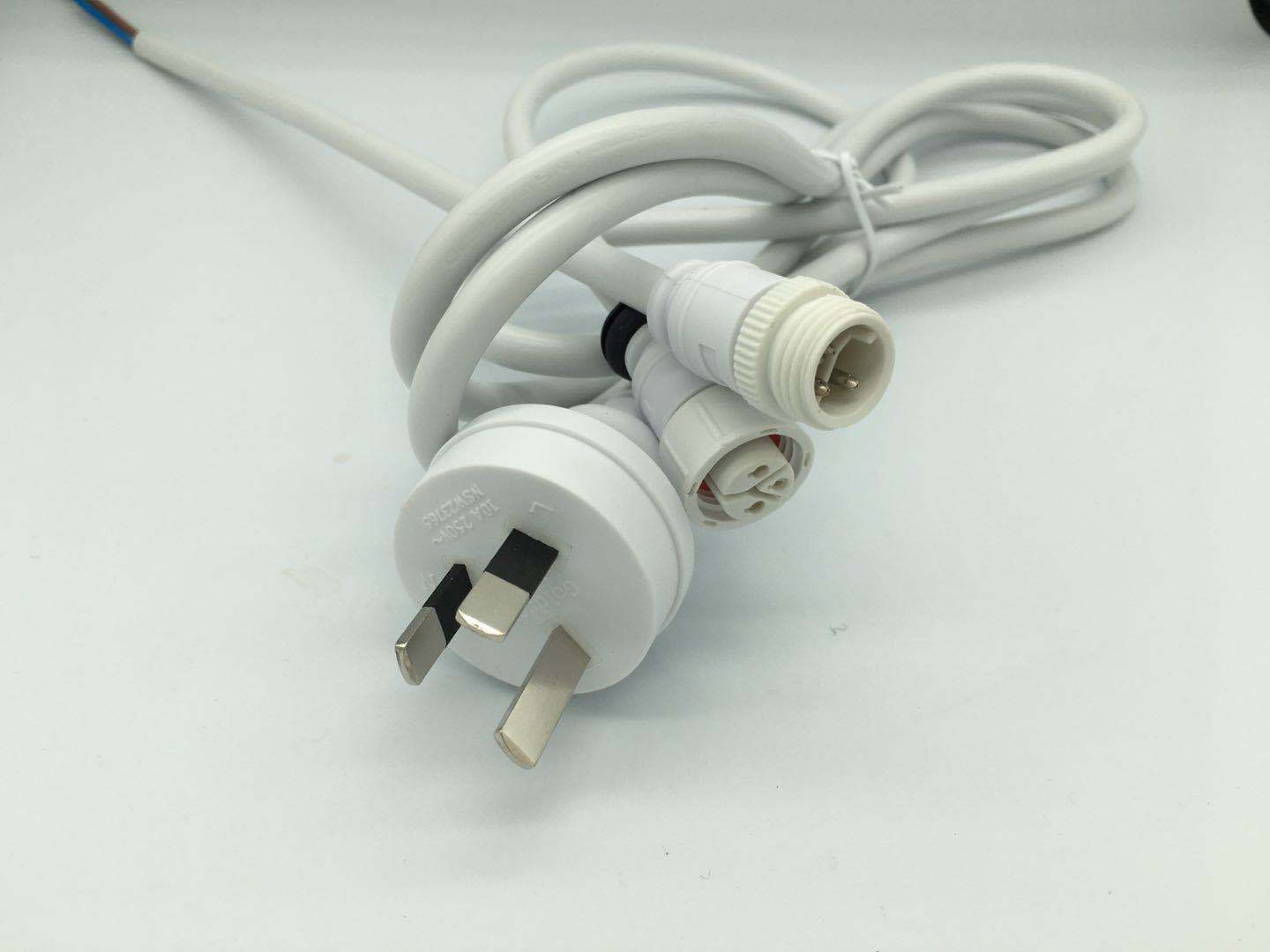 厂家加工电源插M16机械设备连接线 LED防水插 家电电源连接器