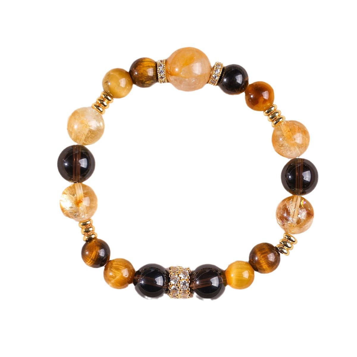 Complex organic crystal bracelet, one bead bracelet, for luck