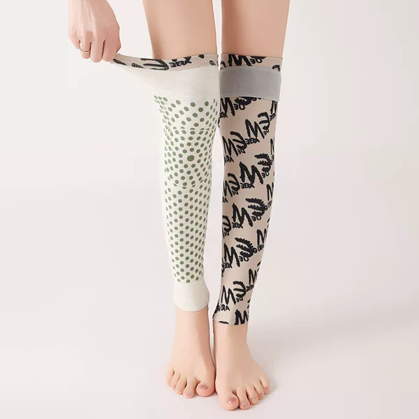 Dereon Strap Anti-Slip Printed Sports Knee Pads Cold-Proof Joint Cooling Moxa Granules Thickened Warm Extended Leg Pads