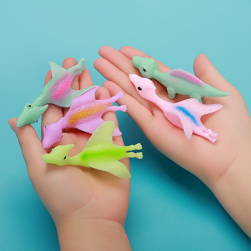 Ejection dinosaur fun toy finger dart launches small dinosaur decompression soft rubber cross-border new and unique supply wholesale