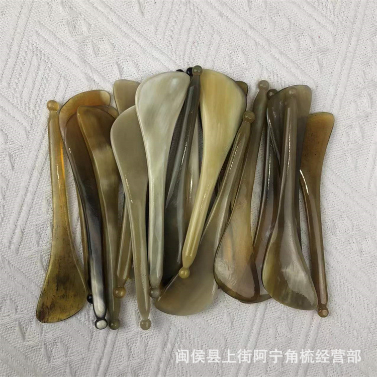 Horn Gua Sha Acupoint Massage Stick 12cm Facial Eye Pointing Tool Buffalo Horn Comb preparation