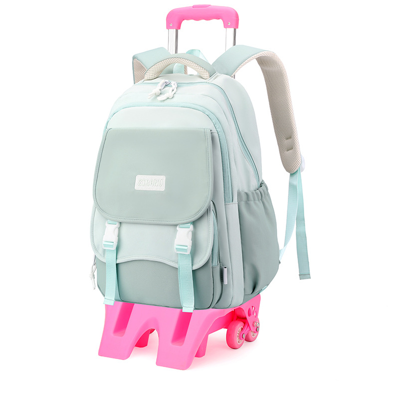 2024 nueva mochila de tirón para niños estudiantes de primaria de gran capacidad estudiantes de secundaria	Bolsa escolar Trolley