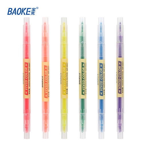 Boker Fluorescent Pen Dual Head Fluorescent Marker Pen Color Highlighter Fluorescent Pen Notebook Colored Pen Note Taking Dedicated 