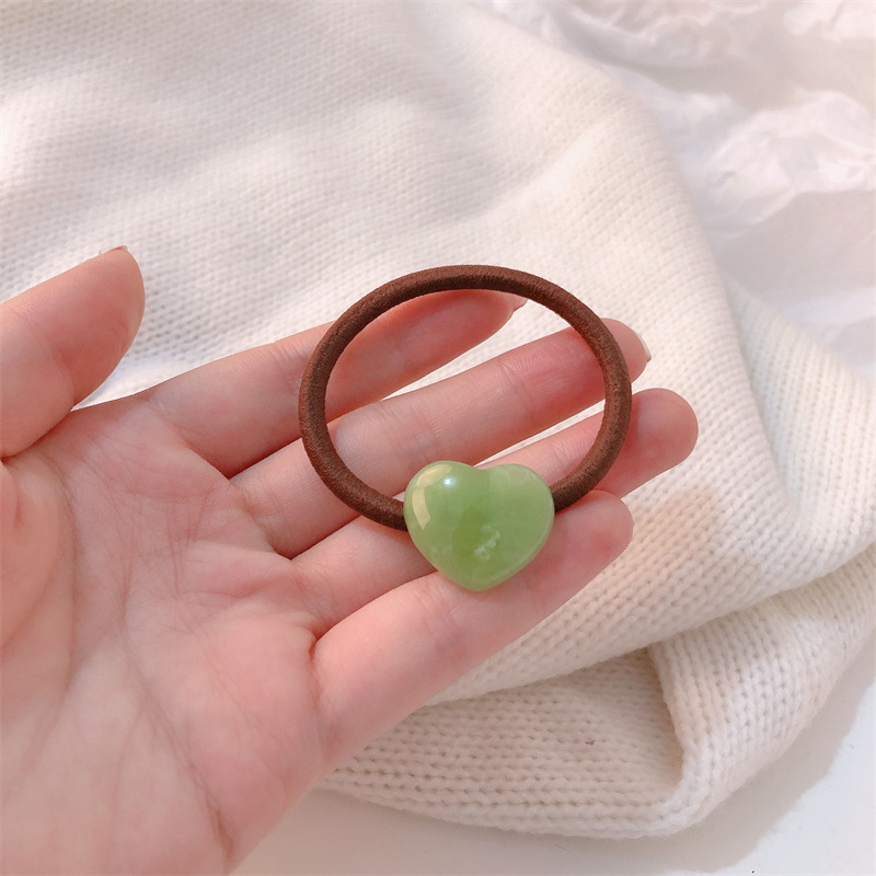 Acrílico amor cuerda de cabeza mujer simple nuevo diseño cuerda de cabello japonés y coreano temperamento atar cabello pequeña banda de cuero