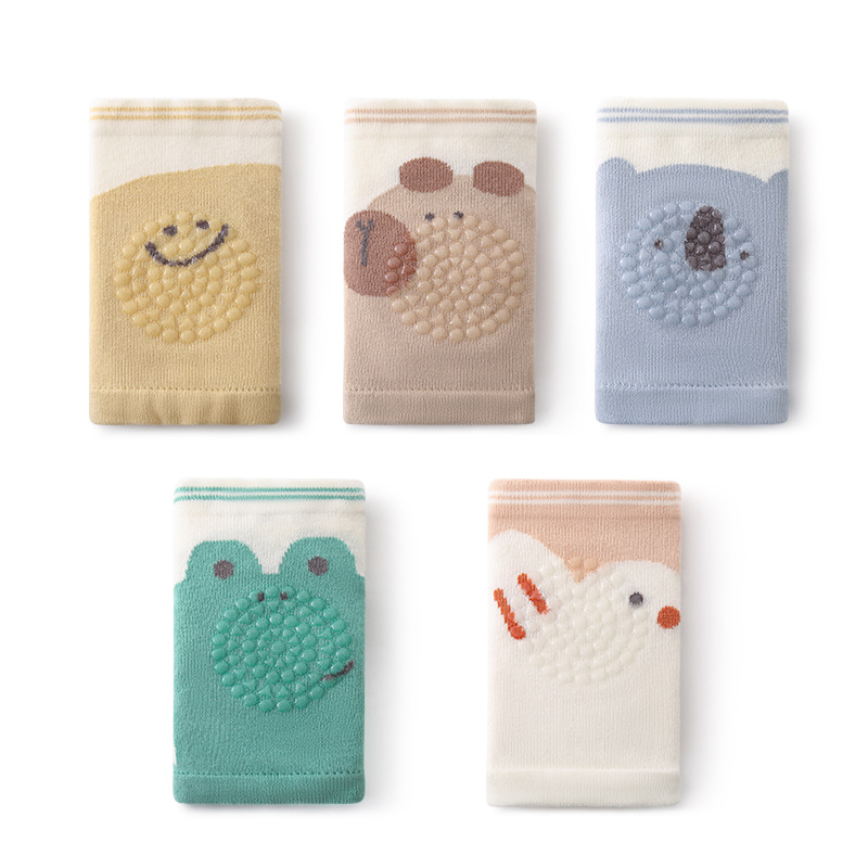 2024 verano nuevo producto rodilleras para bebés malla de dibujos animados transpirable para niños pequeños calcetines anti-caída para bebés gatear rodilleras antideslizantes