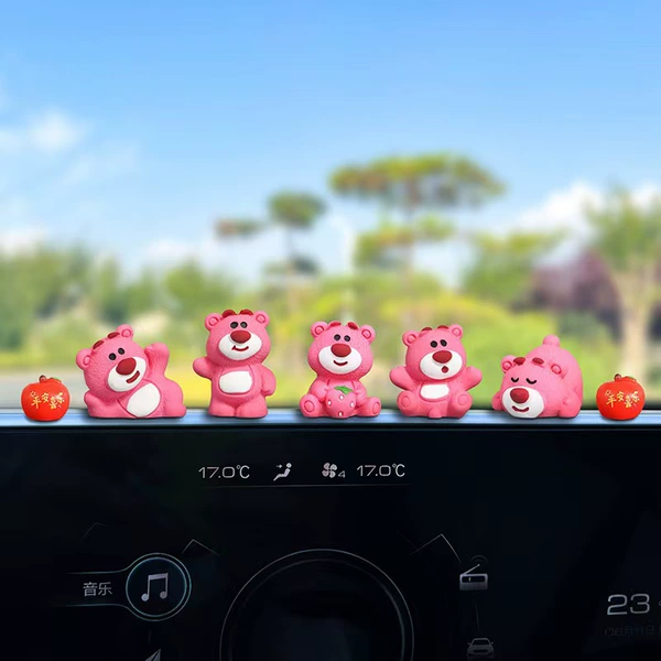 Three-dimensional strawberry bear + peace and joy + traceless glue