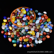 抛光五彩雨花石玛瑙滚石磨石水晶原石抛光鱼缸造景园林装修鹅卵石