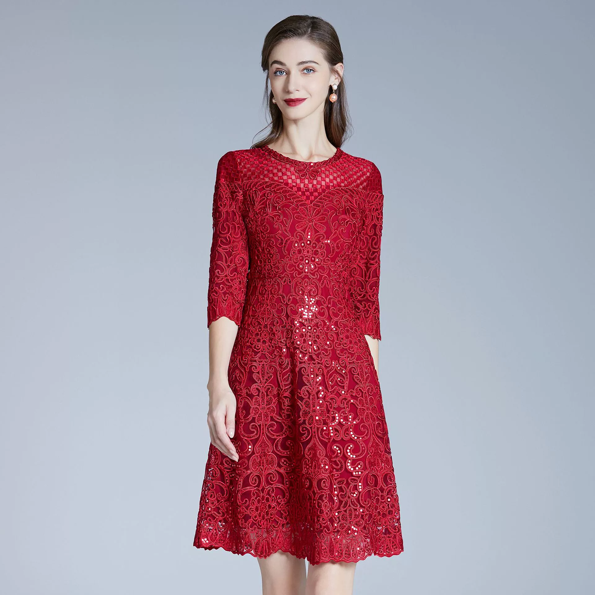 Цельная доставка Шэньчжэнь, высококачественное свадебное платье для среднего и пожилого возраста, женское осеннее платье 2022, новое платье для мам больших размеров