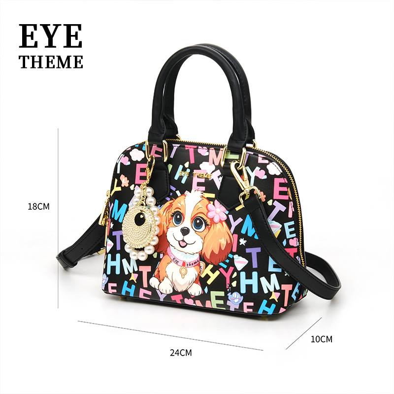 Bolsa de concha de impresión con cremallera de estilo de mujer adorable bolso de dibujos animados de dientes de conejo diseño de moda sensación de camiseta 2838 #