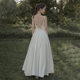 Satin Light Wedding Dress 2024 New Simple Sling Dress Backless Slimming Super Fairy Mori Style White Evening Dress for Women