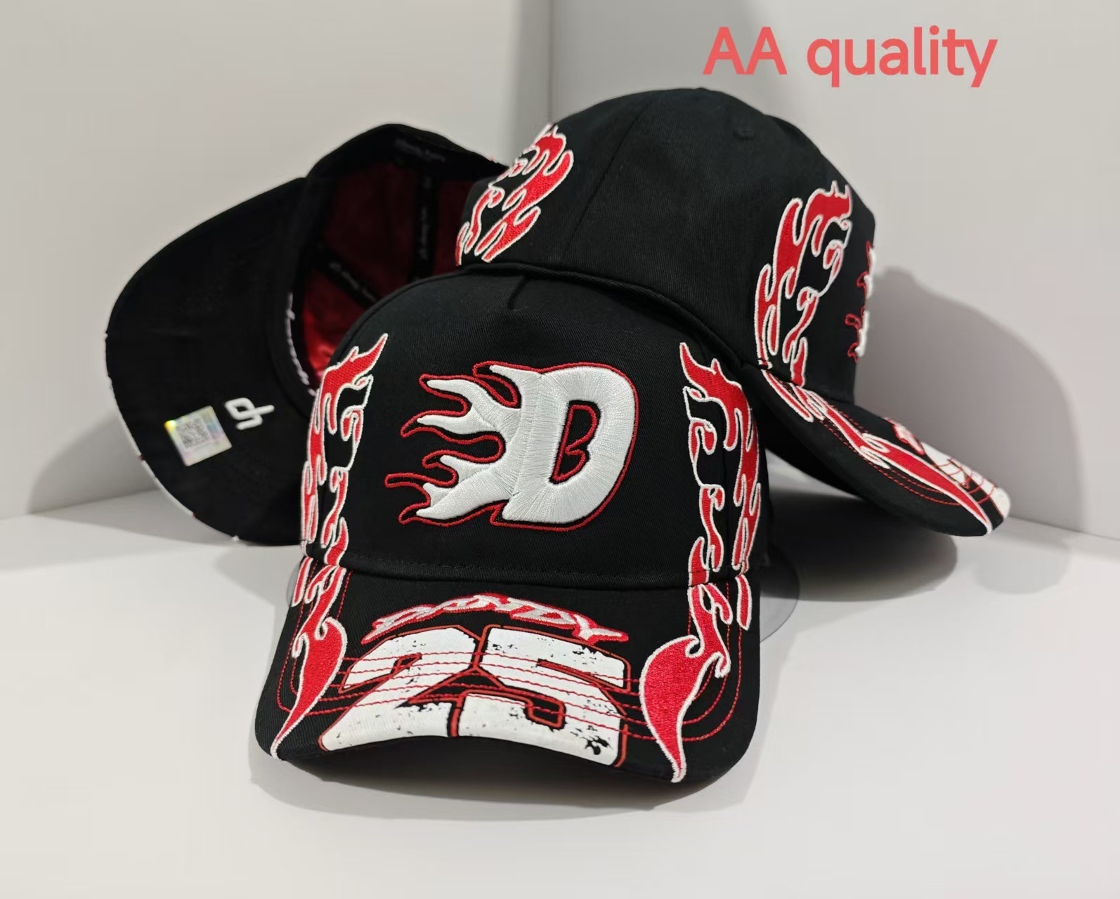 2025 borde doblado transfronterizo ajustable abrasivo doble capa sin chips letras de moda masculinas y femeninas gorra de lengua de pato neutra
