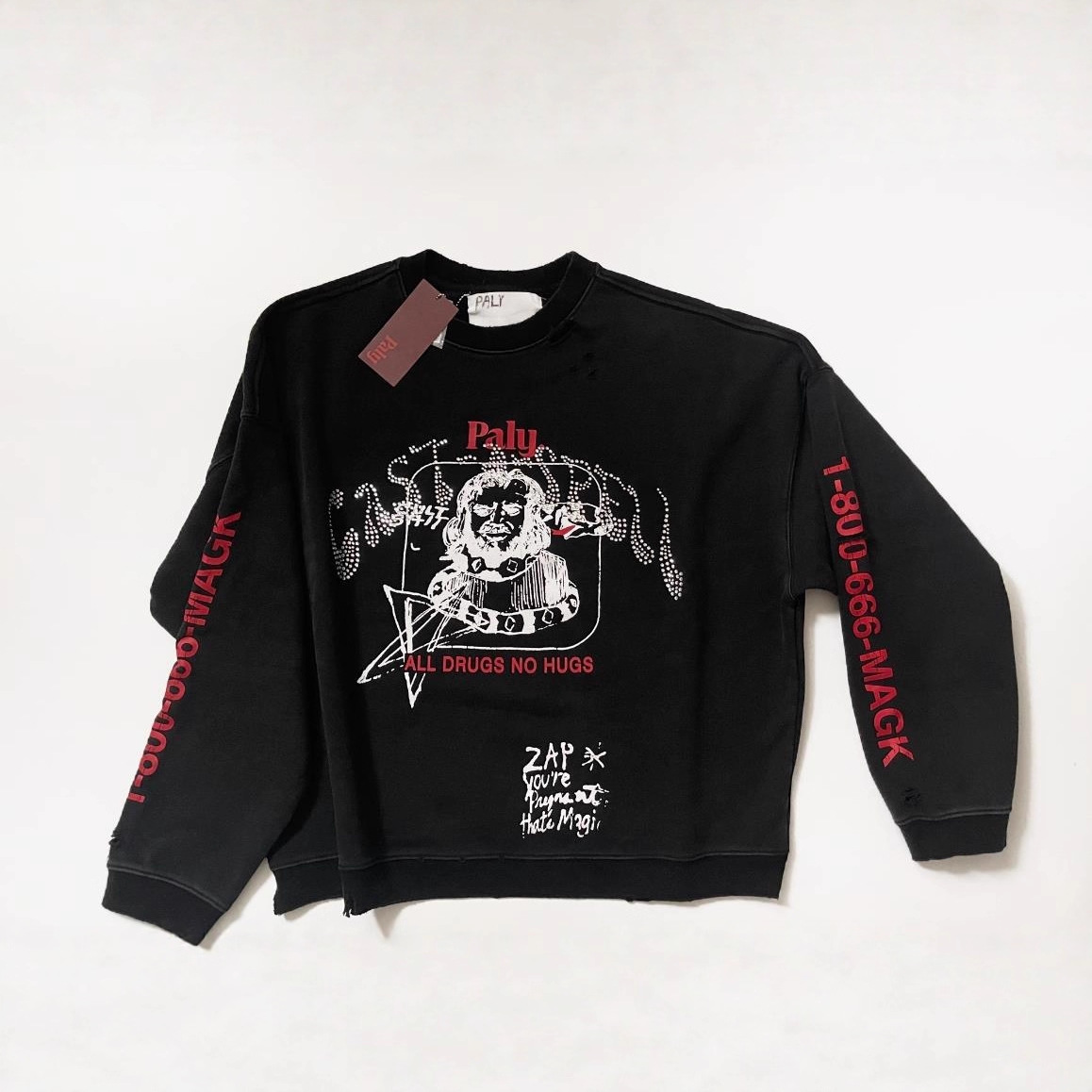 Trendiges, lässiges Sweatshirt aus Frottee mit Used-Look und Rundhalsausschnitt, Unisex-Stil_voghion.com