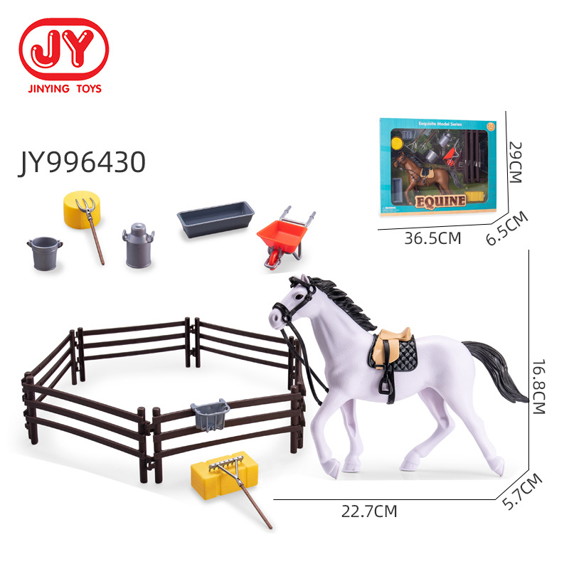 Simulación cerca de la granja de caballos lavado modelo de caballo educación temprana para niños decoración de la bandeja de arena modelo de caballo de granja de caballos modelo de juguete