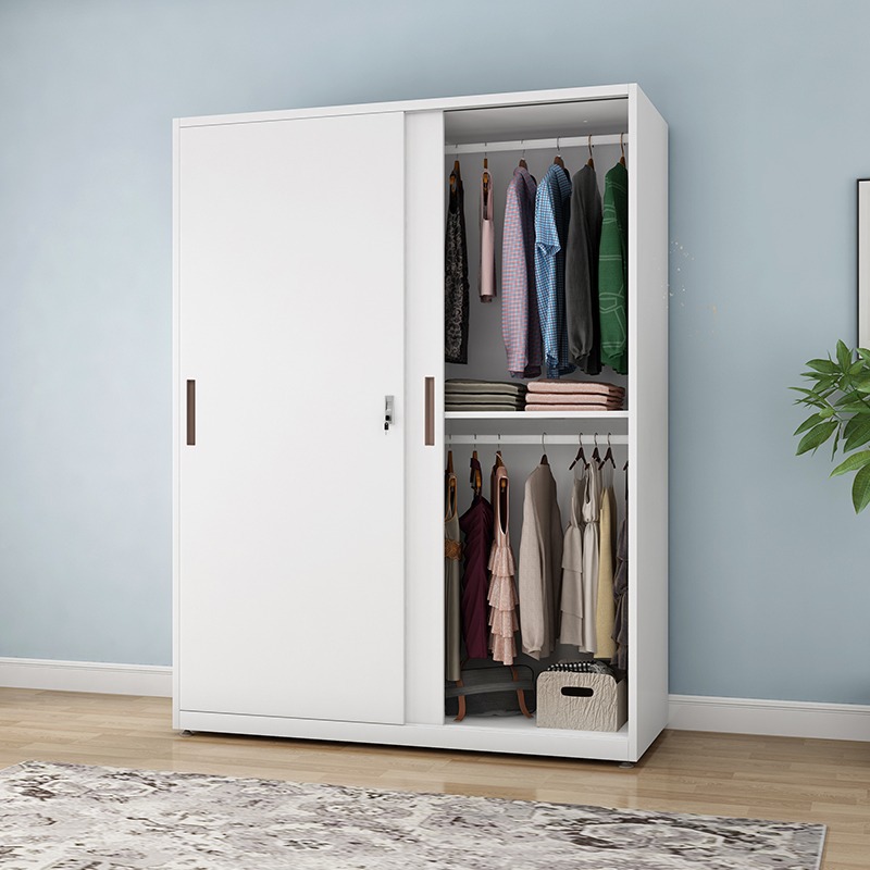 Armario hogar dormitorio moderno minimalista sala de alquiler económico gabinete de almacenamiento de acero simple gabinete de almacenamiento de hierro image 3