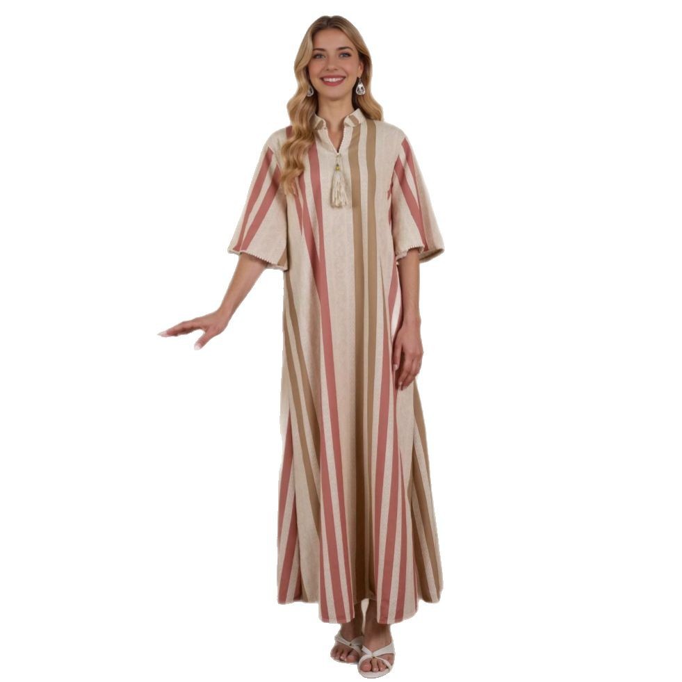 Cross-border Middle Eastern Muslim Clothing, Summer Fashion Casual Dress, Vacation Wear, Dubai Women's Robe, Abaya_ecoleips.com