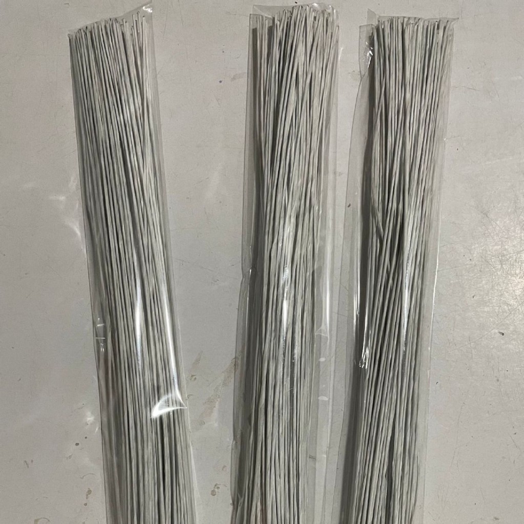 Alambre floral No. 18-28 Alambre de hierro envuelto en papel de 36CM, fondant, bricolaje, ramo tejido de flores permanentes hecho a mano, venas de hojas verdes