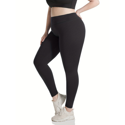 2026跨境新款欧美大码高腰纯色弹力紧身裤女装跨境代发|ms