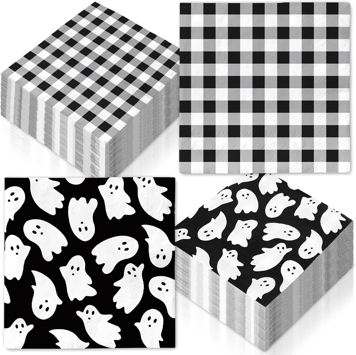 Ghost double-sided paper napkins, halloween, print, food bag