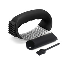 现货厨房用手动捣蒜器 二合一家用环形压蒜器 剥蒜器蒜泥套装厨具