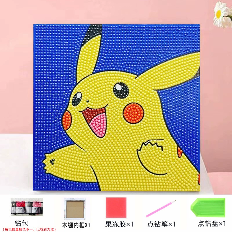 Набор алмазной мозаики DIY Kuromi и мультфильмы 20×20 см, рамка-наклейка, детское творчество