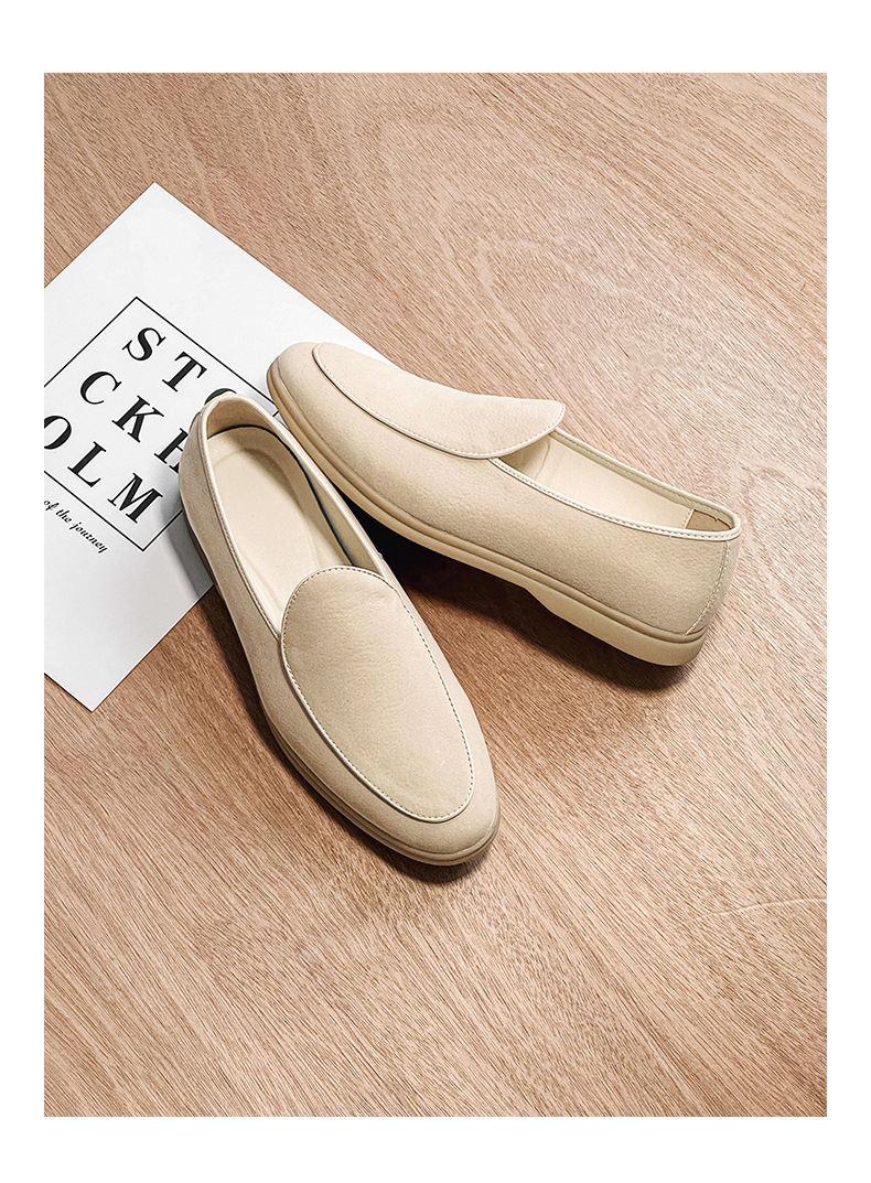 Men's Shoes Formal Shoes Spring New Loafers One Foot Stirrup Soybean Shoes_vogvips.com
