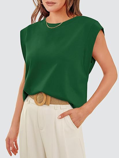 210g Weight Sleeveless Sleeve Length Pullovers Placket Type Raglan Sleeve Sleeve Type Cotton Fabric Type Long Top Length T-shirt Tops Type Holiday, Daily Occasion Round Neck Neckline Loose Fit Type Stripe, Solid Color Pattern Summer, Spring Season Women's Gender Casual Style Wholesale Women's Casual Stripe Solid Color Sleeveless T-Shirts 14