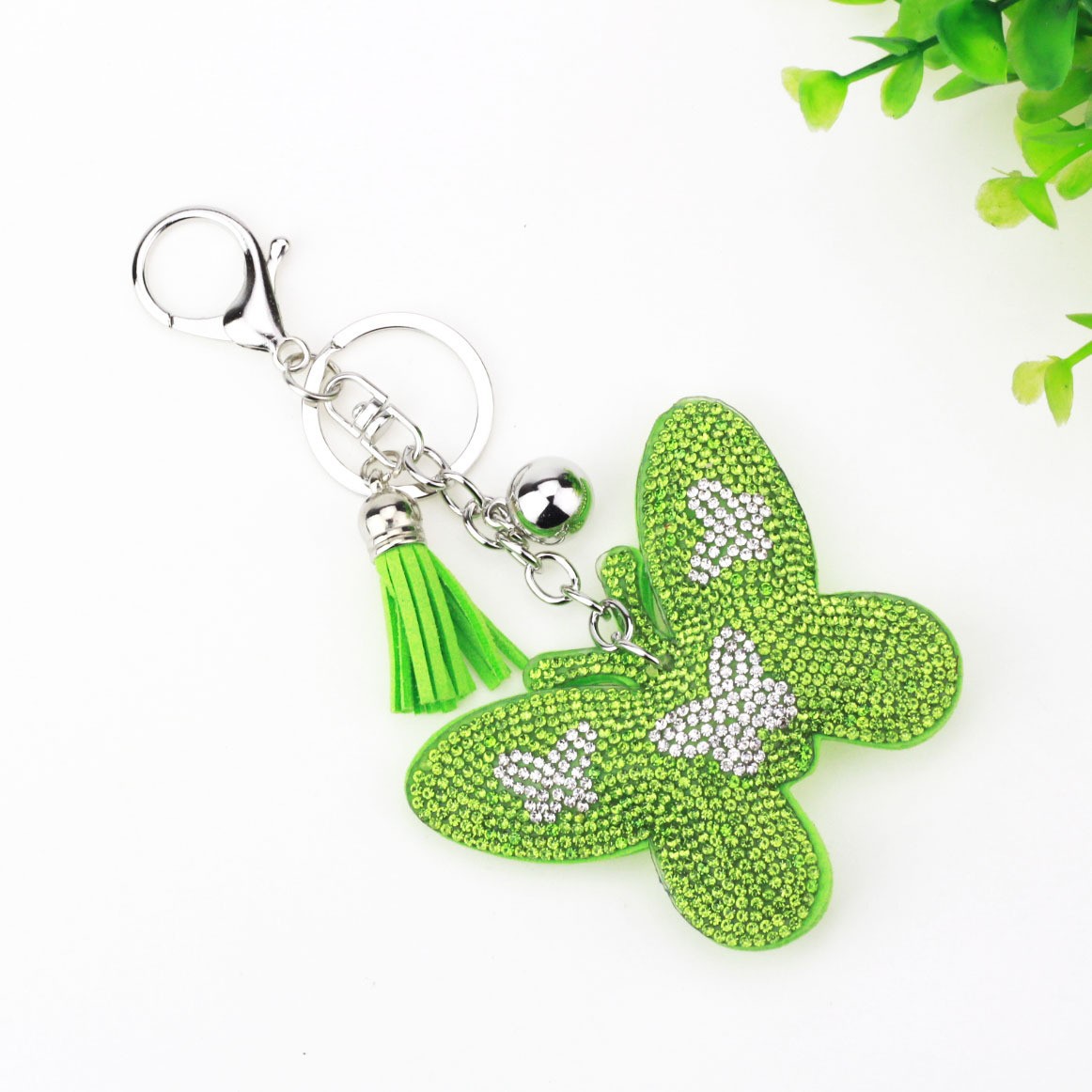 Butterfly Pattern 1 Piece Glam Sweet Butterfly Flannel Diamond Women's Keychain