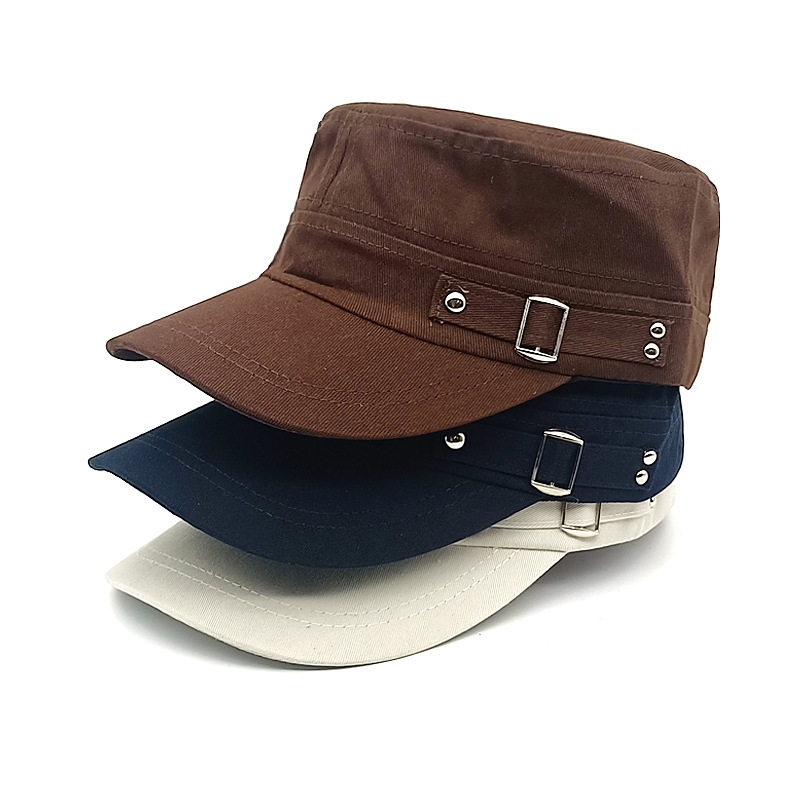 Men's Simple Style Solid Color Curved Eaves Military Hat display picture 1