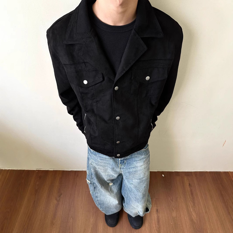MADEEXTREME American Retro Western Men's Slim-Fit Commuter Casual Lapel Anti-Fur Jacket Coat MADEEXTREME American Retro Western Men's Slim-Fit Commuter Casual Lapel Anti-Fur Jacket Coat