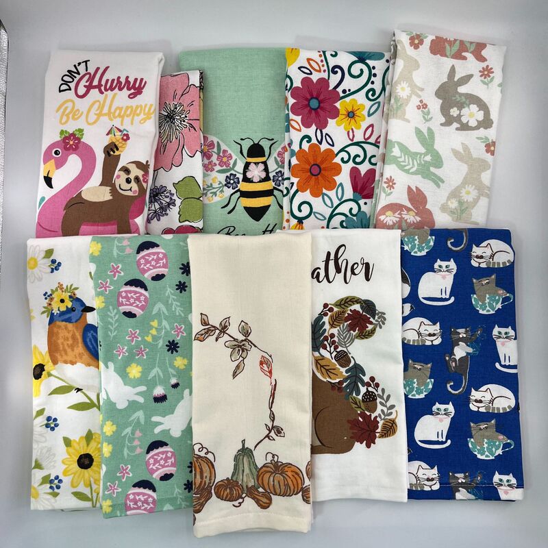 Cross-Border Popular Spot European and American Single-Sided Printed Tea Towels, Kitchen Towels Sold by the Pound, Whole Packs of European and American Pure Cotton Tea Towels Cross-Border Popular Spot European and American Single-Sided Printed Tea Towels, Kitchen Towels Sold by the Pound, Whole Packs of European and American Pure Cotton Tea Towels