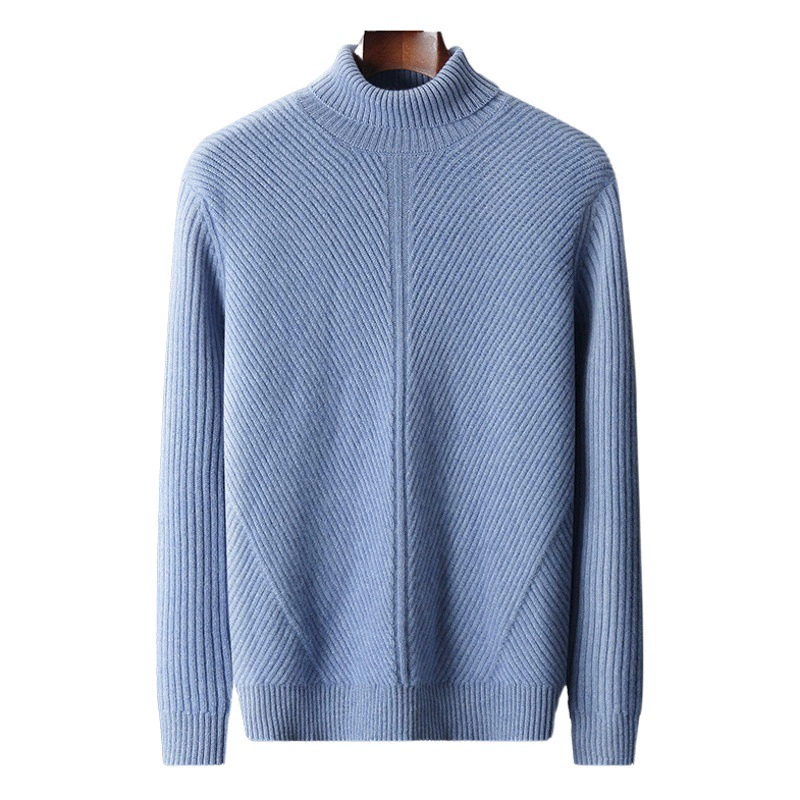 2023 осенне-зимний мужской Универсальный Повседневный модный двухниточный утолщенный кашемировый свитер с высокими лацканами с 7 булавками, Теплый Плюс Размер для пожилых людей