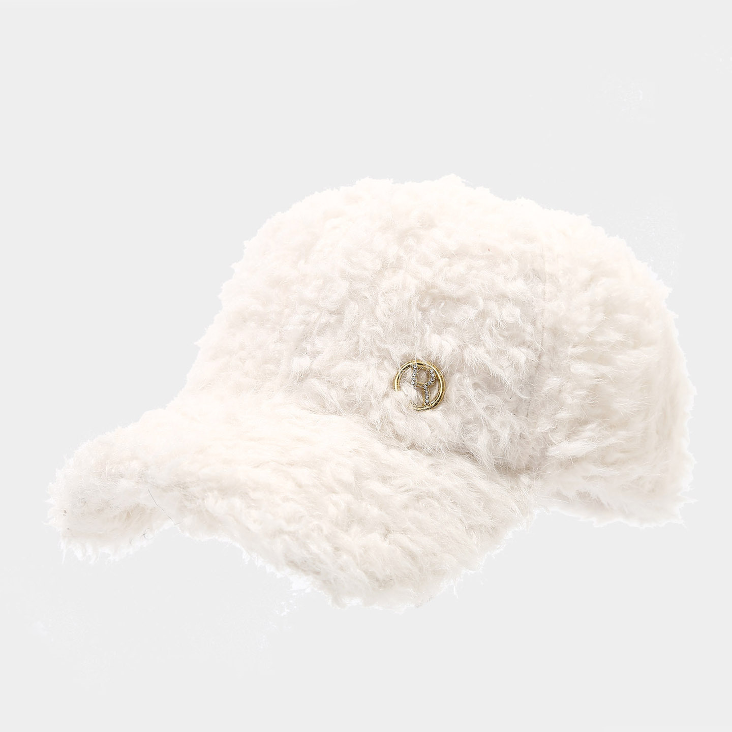 Commerce electrónico transfronterizo nueva letra R engrosada gorra de lengua de lana para mostrar la cara pequeña gorra de béisbol casual de compras de invierno al aire libre