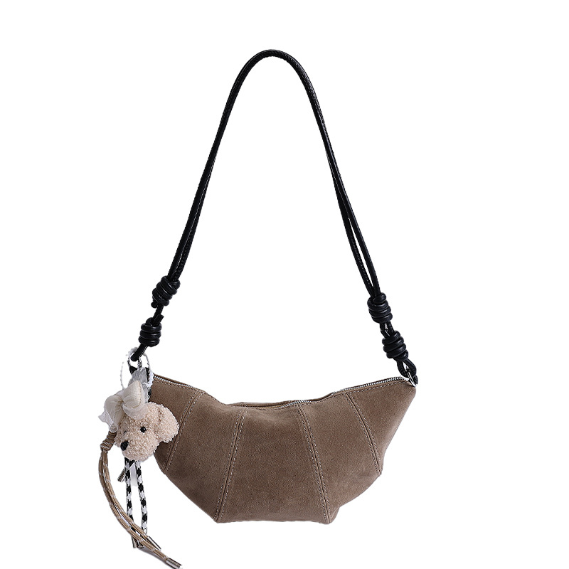 Bolso Bandolera Tipo Dumpling de PU con Costuras para Uso Diario