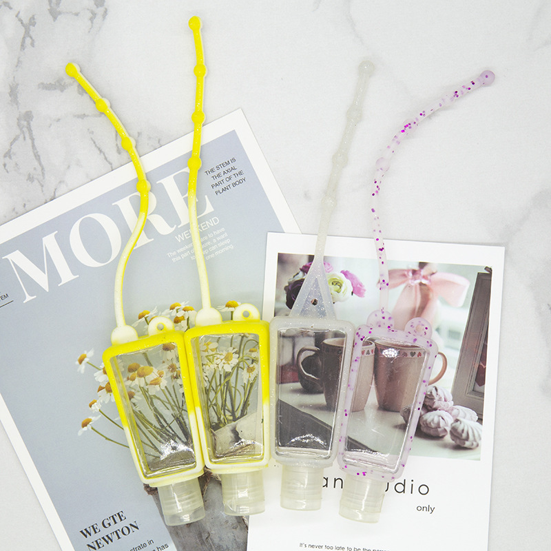 厂家直供创意消毒液免洗洗手液套 梯形硅胶保护套 30ml二代单面通