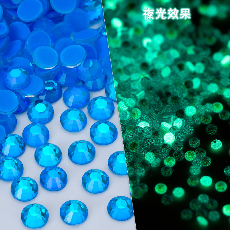 国境を越えた売れ筋ガラス平底発光ダイヤモンド diy マニキュアダイヤモンドネイルデコレーション蛍光ダイヤモンド携帯電話ケース装飾ラインストーン|undefined