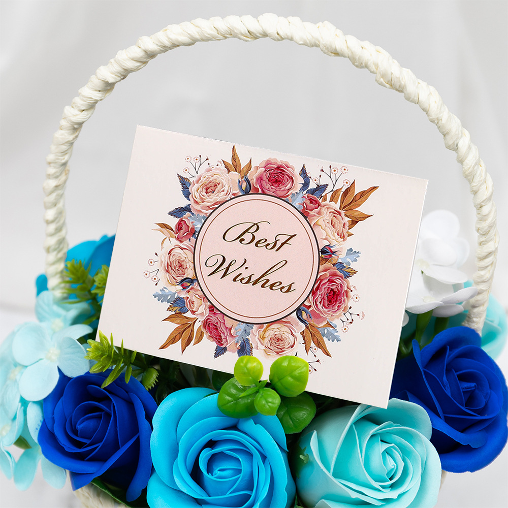 Cross-border European-style floral gold foil birthday Valentine's Day wedding thank you cards for baking flower shops business