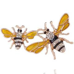 一件代發 韓版創意新款鑲鑽蜜蜂胸針女 高檔合金滴油動物別針可愛