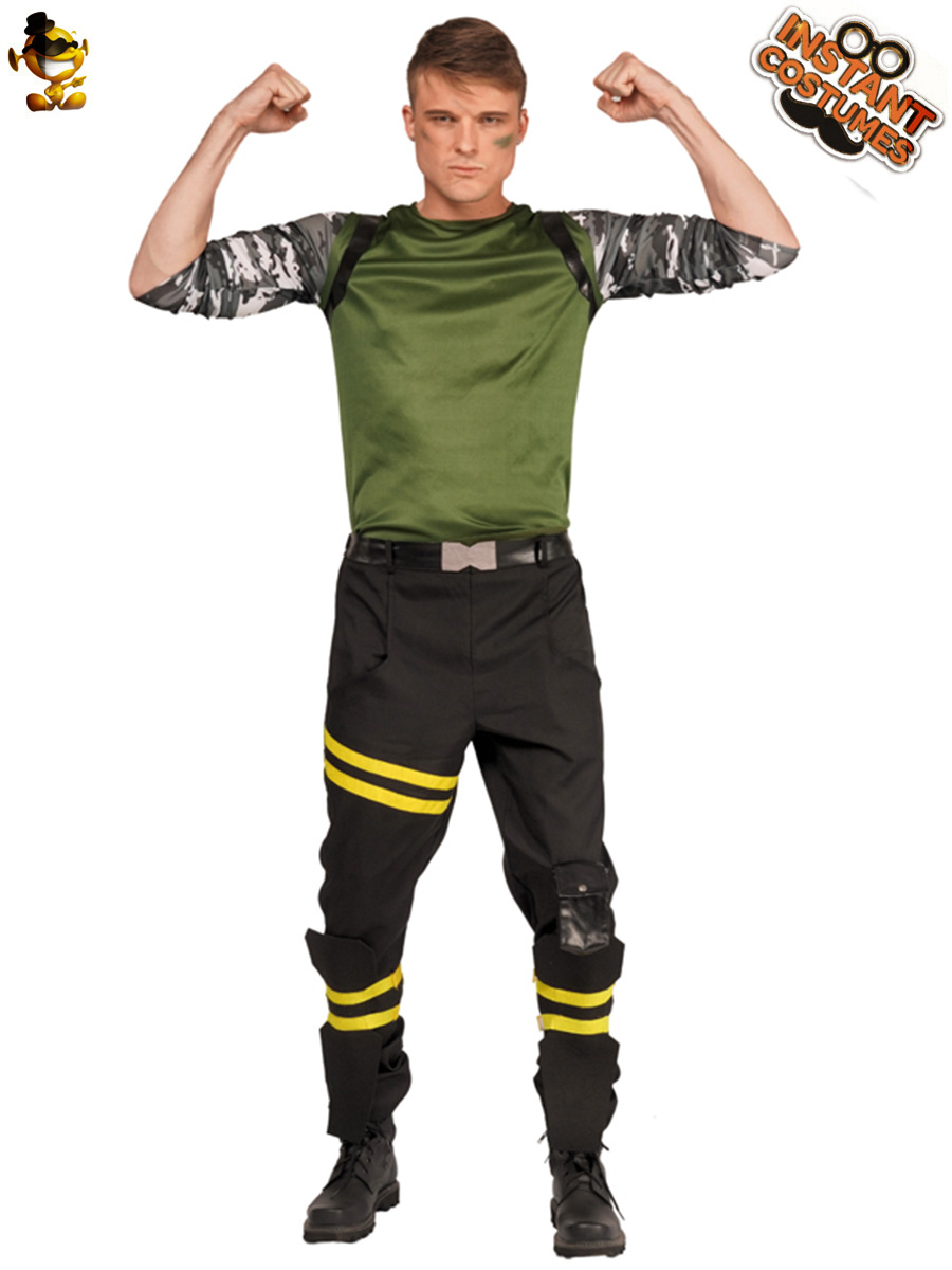 Halloween hombres adultos de las Fuerzas Especiales soldado Cosplay traje grandes del ejército campo partido