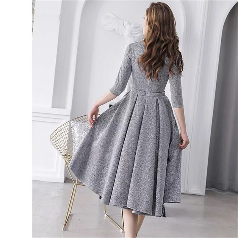 Amazon Comercio exterior formal falda de fiesta más tamaño con cuello en V vestido de noche