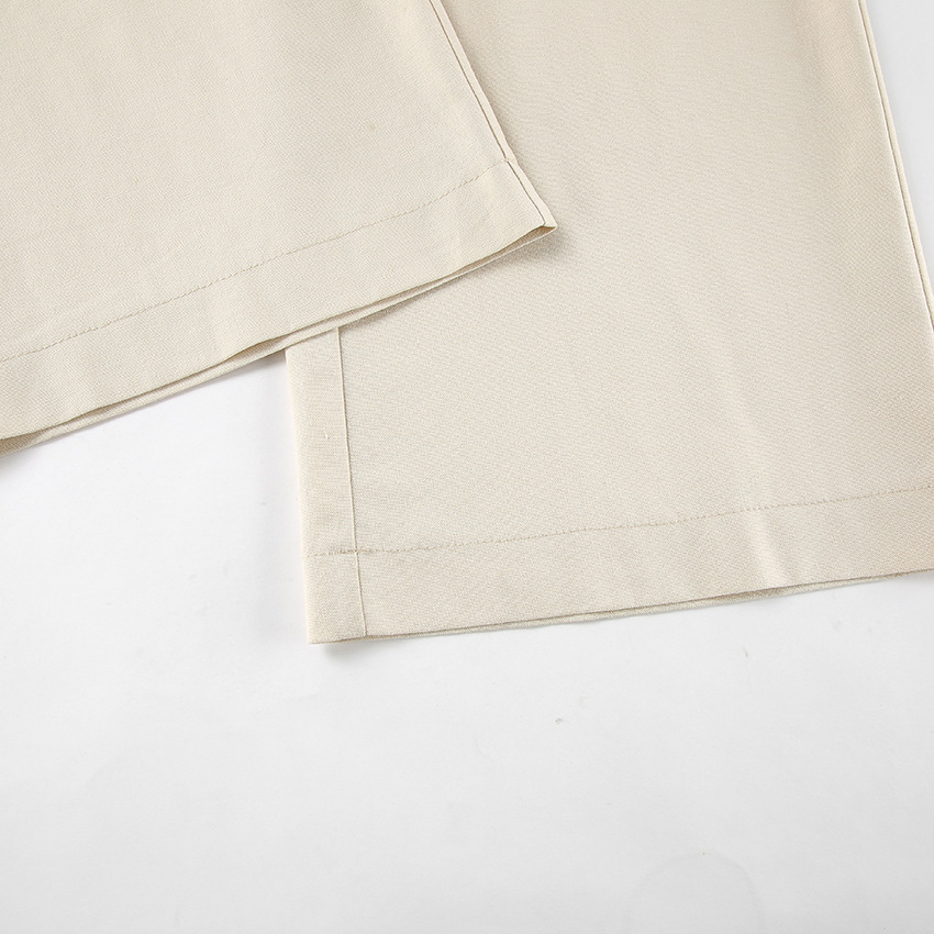 Women's Clothing commuting apricot cotton and linen vest vest wide leg pants two piece suit female 2024 summer deconstruction design suit_voghion.com