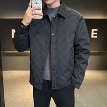 高档羽绒服男士2025冬季短款休闲工装商务翻领韩版男装衣服男外套