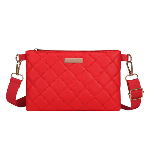 Fresh and Simple Leisure Women's Handbag Small Mini Square Bag Fashion Versatile Embroidered Herringbone Mobile Phone Bag Crossbody Small Bag