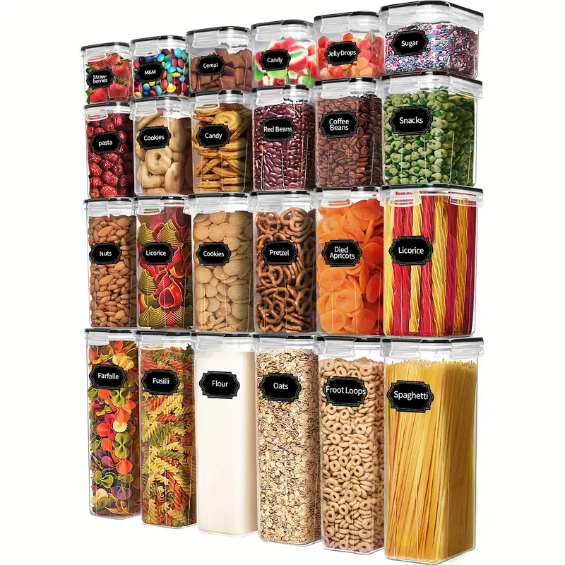 Caja de conservación de material de PP creativo transfronterizo Lata sellada Refrigerador Lata de alimentos de cocina Lata de almacenamiento de granos integrales Almacenamiento de bocadillos