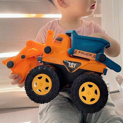 Pressing Engineering vehicles Large excavator Inertia Large Bulldozers boy children Dredging Forklift Sandy beach Toys